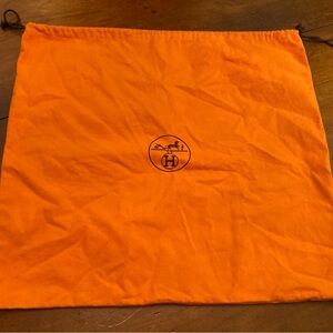 Hermes signature orange brown dust bag for  luxury leather bag drawstring cotton